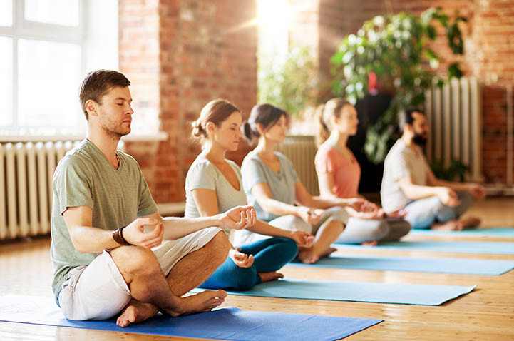 Meditation and yoga session
